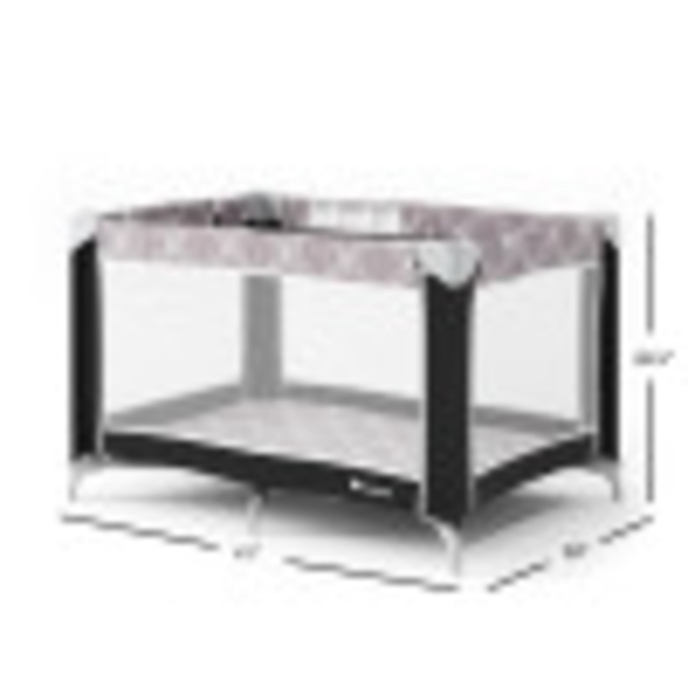 Foundations Baby Play Yard, Foldable with Bassinet & Mattress, Mod Plaid Gray