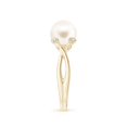 thumbnail image 5 of ANGARA Freshwater Cultured Pearl Crossover Shank Engagement Ring in 14K Yellow Gold for Women | June Birthstone, Birthday, Anniversary, Jewelry Gift for Women | Pearl Ring, 5 of 11