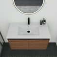 thumbnail image 2 of Brown 36 Inch Bathroom Vanity with resin Countertop Sink, 2 Doors Bathroom Cabinet Set, 2 of 9