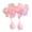 A, variant on Hair Tie Soft Organza Flower Shape Hair Rope with Plush Tassels Imitation Pearls Decor High Elastic Band Bun Holder Hair Accessories