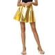 thumbnail image 1 of Falda metálica INSPIRE CHIC para mujer, de cintura alta, estilo A-line, holográfica, dorada, talla XS, 1 of 5