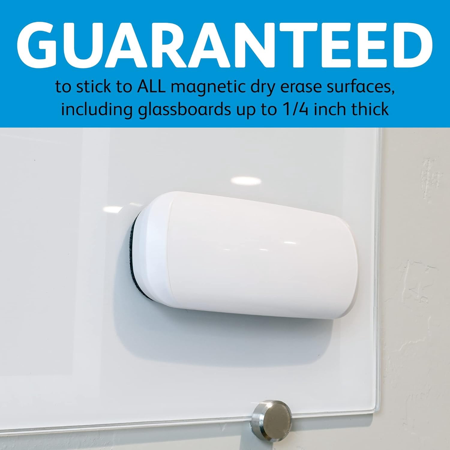 Super Strong Magnetic Dry Erase Eraser with Felt Bottom Surface for White Boards  Glass Boards by  Studio, Perfect for Classroom, Office,  Home (Set of 2)