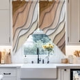 thumbnail image 2 of Swag Curtain Valances Ombre Brown Swag Valances for Kitchen Windows Abstract Geometric Short Topper Curtains Valance Tier Pair for Kitchen Bedroom Living Room Bathroom 28"x36", 2 of 8