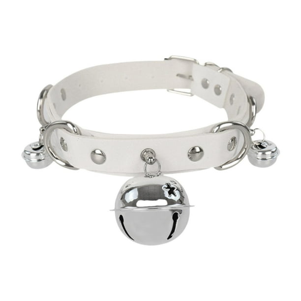 Gargantilla gótica punk para mujer, collar con forma de campana, regalo, joyería punk Blanco
