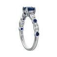 thumbnail image 2 of Simulated Sapphire Center Cubic Zirconia Engagement Ring Rhodium Sterling Silver Size 8, 2 of 4