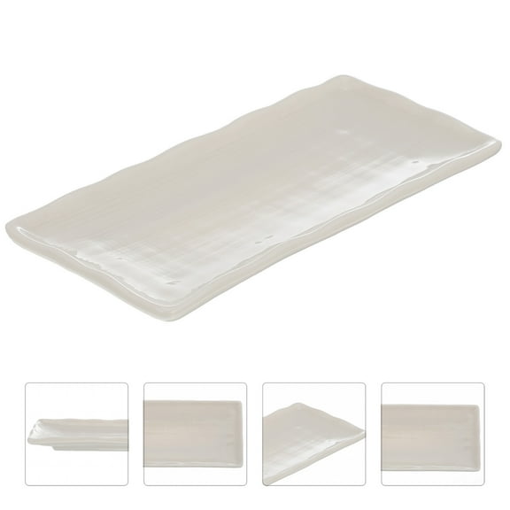 RENACLIPY Ceramic Tray White Easy Clean for Kitchen Appetizers