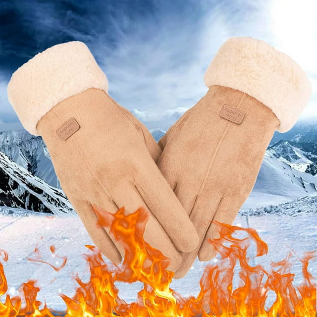 Women Winter Touchscreen Gloves for Cold Weather, Chenille Warm Cable Knit Elastic Cuff Texting Thermal Gloves for Driving