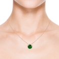thumbnail image 4 of ANGARA Lab Grown 3.39 Ct Bezel-Set Round Emerald Solitaire Pendant for Women in 14K Rose Gold (Size-10mm) | May Birthstone, Birthday, Anniversary, Jewelry Gift for Women | Lab-Grown Emerald Necklace, 4 of 7