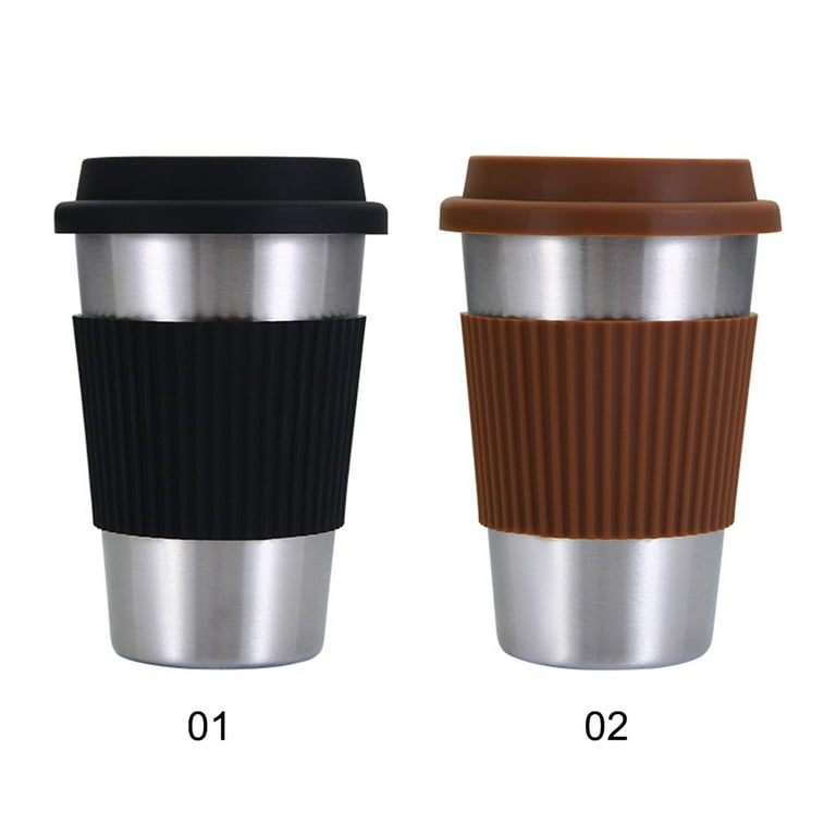 Double Layer Anti-scalding Stainless Steel Cups Plastic Handle Coffee Milk  Mug Tea Drinks Water Cup for Home Office Tumbler