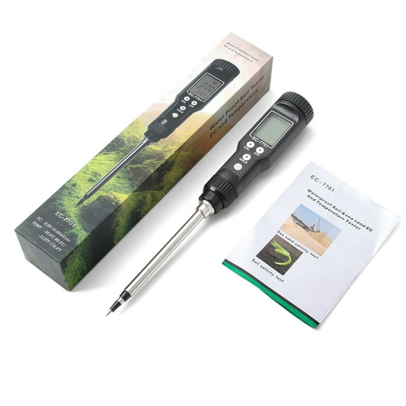Tester,Soil Moisture Meter Probe Temperature Waterproof Probe Conductivity Tester Soil Probe Thermometer Lcd Temperature Ec Moisture Conductivity Tester Soil Probe Twirltide Soil Thermometer Soil