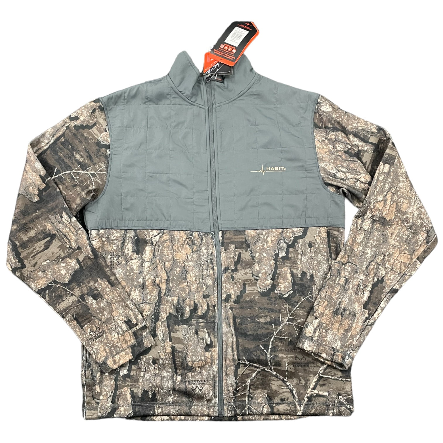 HABIT Men's Crater Valley Quarter Zip Fleece Jacket - Brushed Heather With Mossy Oak Camo