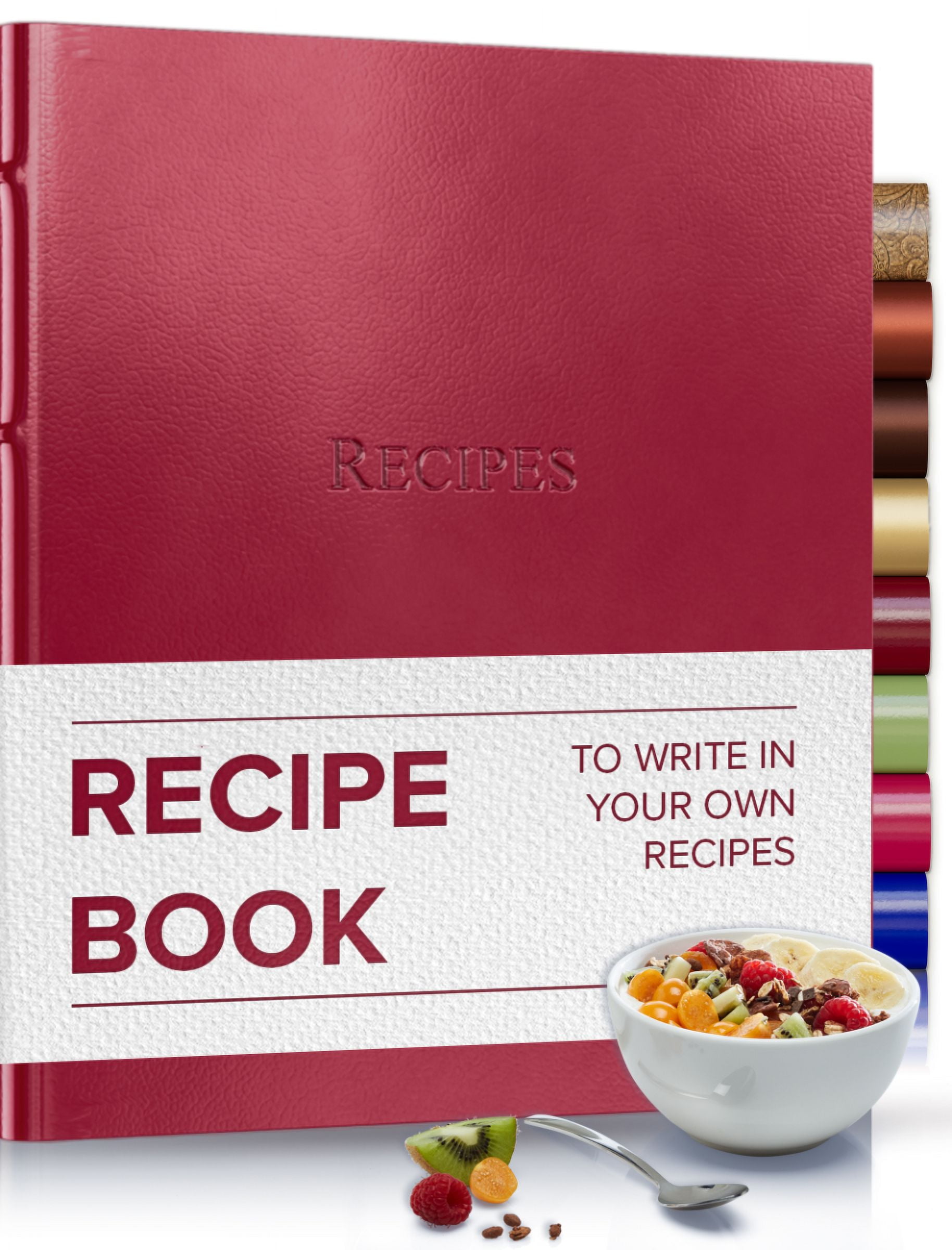 Gallery Leather  Recipe Organizer - Camden Red - 9.25" x 8"