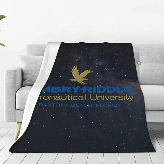 Embry-Riddle Aeronautical University Blanket, Flannel Blankets Light Plush Bed Blanket, Suitable for Bed Sofa & Gift for Family