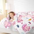 thumbnail image 3 of Manfei Cute Axolotl Twin Comforter Sets,Sea Life Seamless Bedding Set For Girls,Pink White,Pink Reversible,2pcs,1 Comforter and 1 Pillowcase, 3 of 8