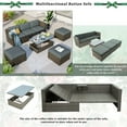 thumbnail image 4 of Cfowner 5-Piece Patio Furniture Sets, Patio Wicker Sofa Sunbed with with Adustable Backrest Cushions Ottomans and Lift Top Coffee Table, Outdoor Furniture Set for Garden Balcony Poolside, 4 of 9