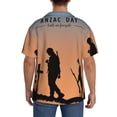 thumbnail image 3 of Sikiie Anzac Day Men's Cuban Shirt, Hawaiian Shirts, Business Casual Button Down Shirts, Short Sleeve Shirt-XX-Large, 3 of 5