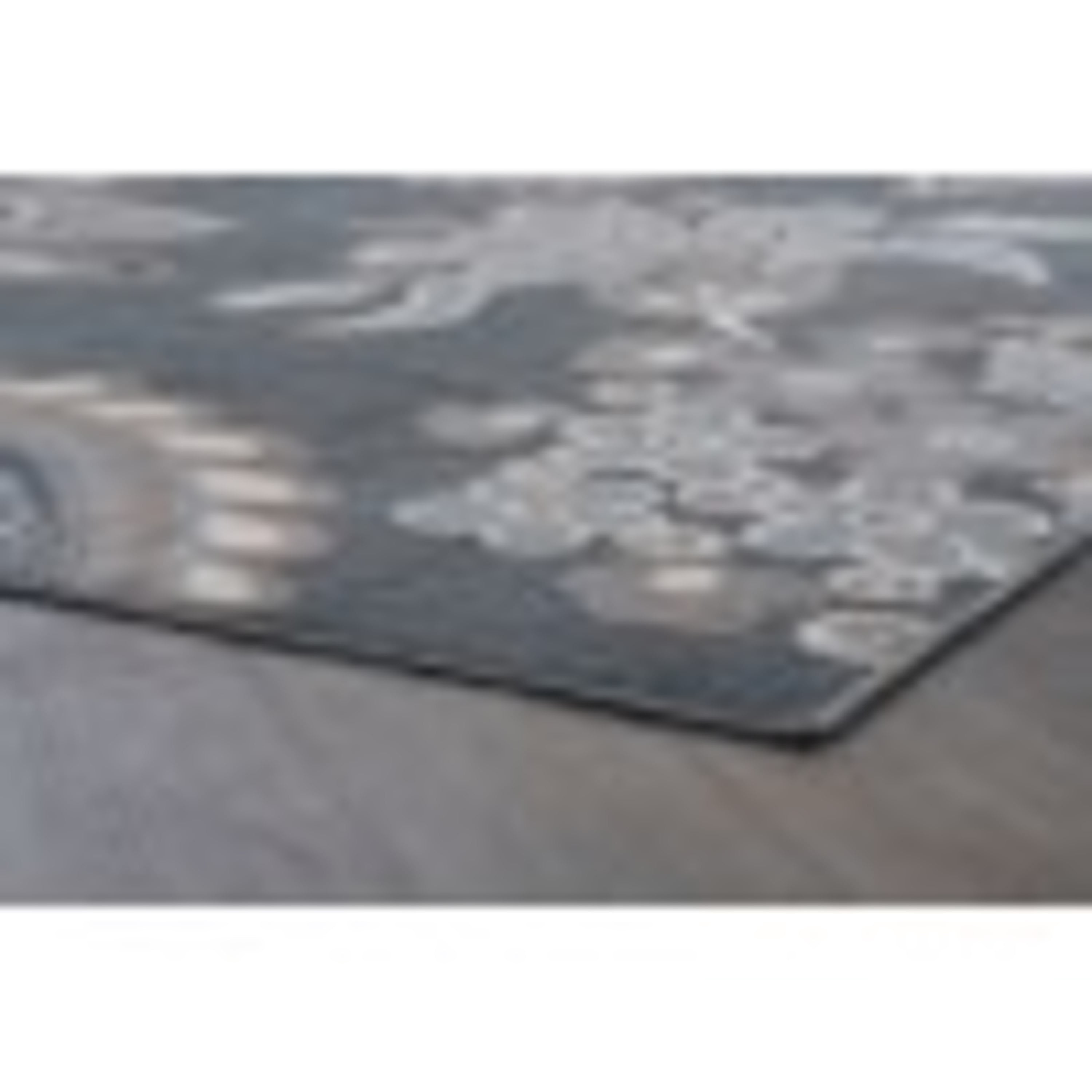 Hampton Transitional 8' x 10' Gray and Cream Polypropylene Indoor Area Rug