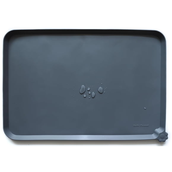 Bandeja de alimentación para mascotas Hoki Found, silicona, impermeable, gris, grande