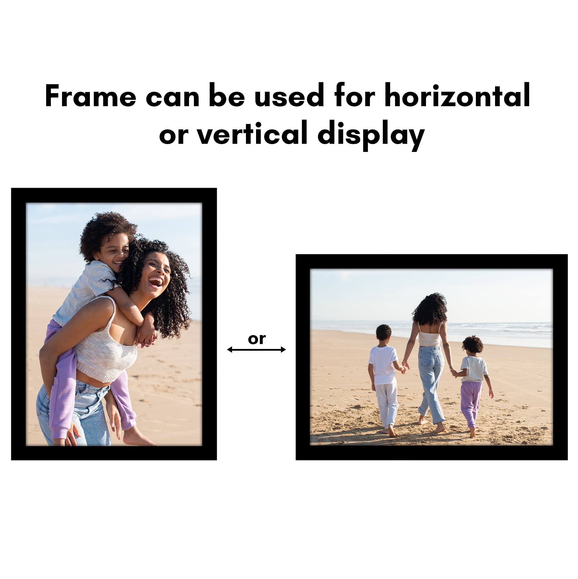 Americanflat 8x11 Picture Frame with Polished Plexiglass 5 Pack Galleria Collection Frames Tabletop - Black