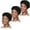 Black, variant on 3 Pcs African Women Turban Caps Pre-Tied Twisted Turbans for Women Head Scarf for Women Hair Wraps Cover Beanie