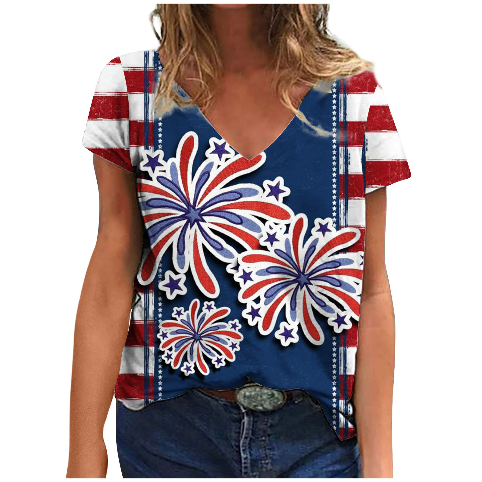 argue V-NECK TIDY SHIRT/STRIPE-