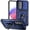 blue, variant on For Galaxy A25 Case with Slide Camera Cover Drop Tested Military Grade Heavy Duty Protective Sturdy Rotate Ring Kickstand Phone Case
