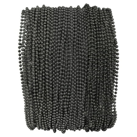 Mardi Gras Krewe Black Mardi Gras Beads 33-Inch 72-Pack