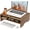Walnut, variant on Bambloom Monitor Stand Riser with Storage Organizer Desktop with Cooling Holes Bamboo Laptop Riser Shelf for Office and Home Use 16.7x11.8x5 inch ,White