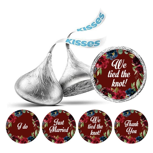 Darling Souvenir DIY Pack Of 190 Pcs Wedding Floral Border Stickers Chocolate Labels-Maroon