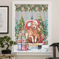 thumbnail image 4 of Christmas Semi Sheer Curtains Drapes for Living Room,Bedroom,French Doors Window 45 Inches Long,Winter Xmas Tree Gingerbread Dogs Red Truck Grey Rod Pocket Chiffon Curtain Voile Drapery Panel, 4 of 6