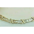 thumbnail image 2 of Hitanshu Jewels "X" Tennis Women's Bracelet 14K Yellow Gold Plated Baguette CZ, 2 of 4