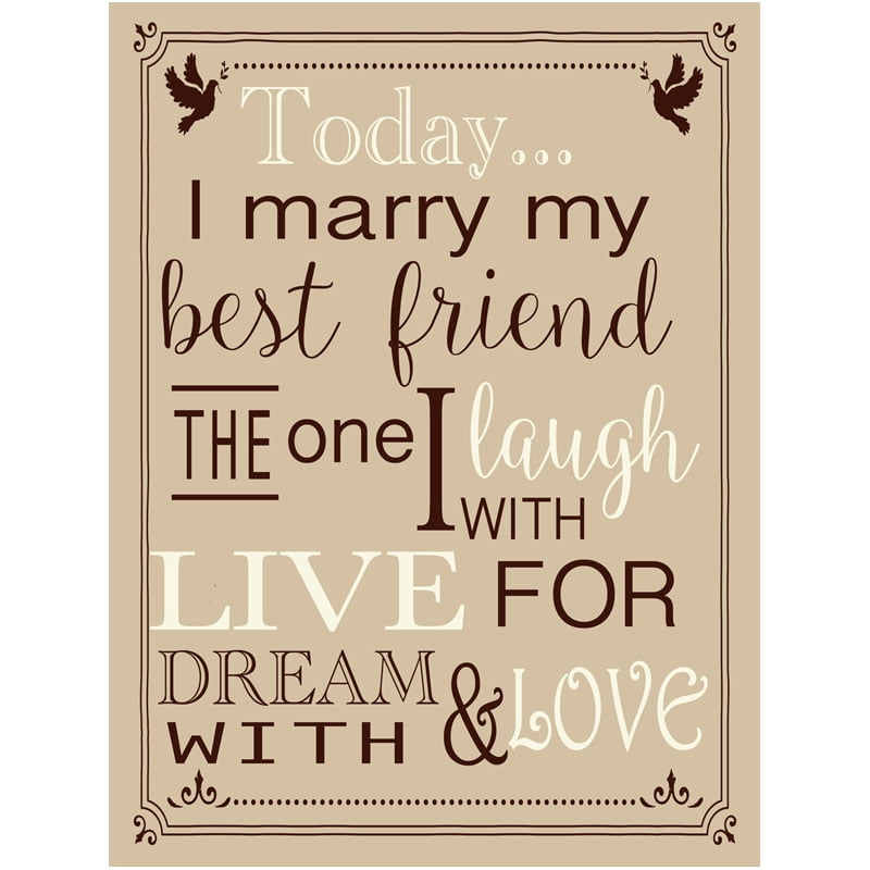 Download Today I Marry My Best Friend Metal Sign Walmart Com Walmart Com