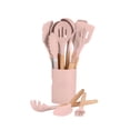 thumbnail image 1 of Set 12 Utensilios Cocina Silicona Y Madera Cookify Con Base Color Rosa, 1 of 4