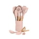 thumbnail image 1 of Set 12 Utensilios Cocina Silicona Y Madera Cookify Con Base Color Rosa, 1 of 4