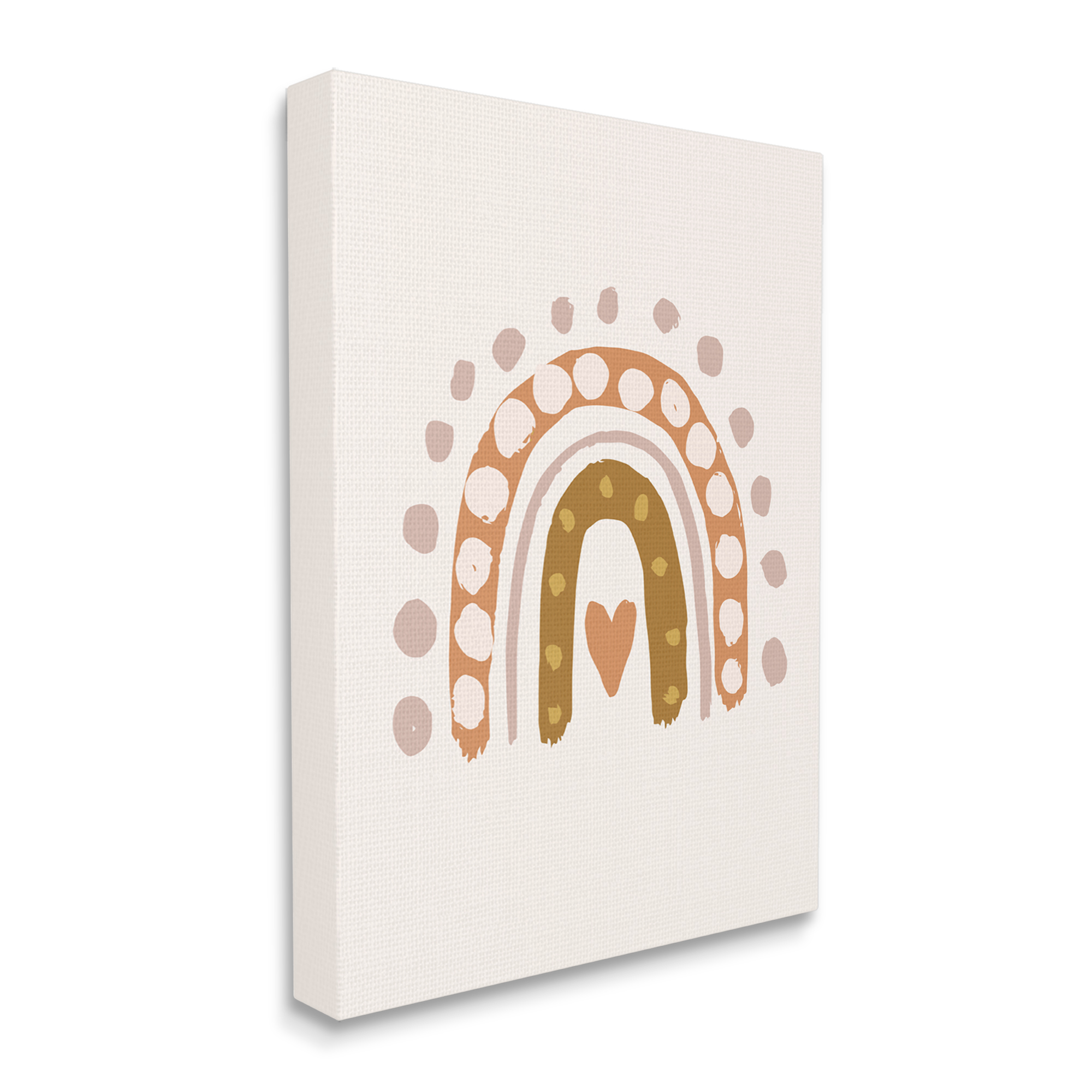 Stupell Industries Dotted Bohemian Rainbow Heart Symbol Kid's Art,36 x 48, Design by Caroline Alfreds