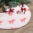thumbnail image 3 of FMSHPON Elephants on Pink Xmas Christmas Tree Skirt Stand Mat for Holiday Party Decoration Indoor Outdoor 48 inches, 3 of 3