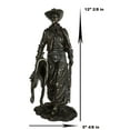 thumbnail image 2 of Old World Rustic Western Cowboy Holding Horse Saddle and Rifle Gun Statue 12"H, 2 of 9