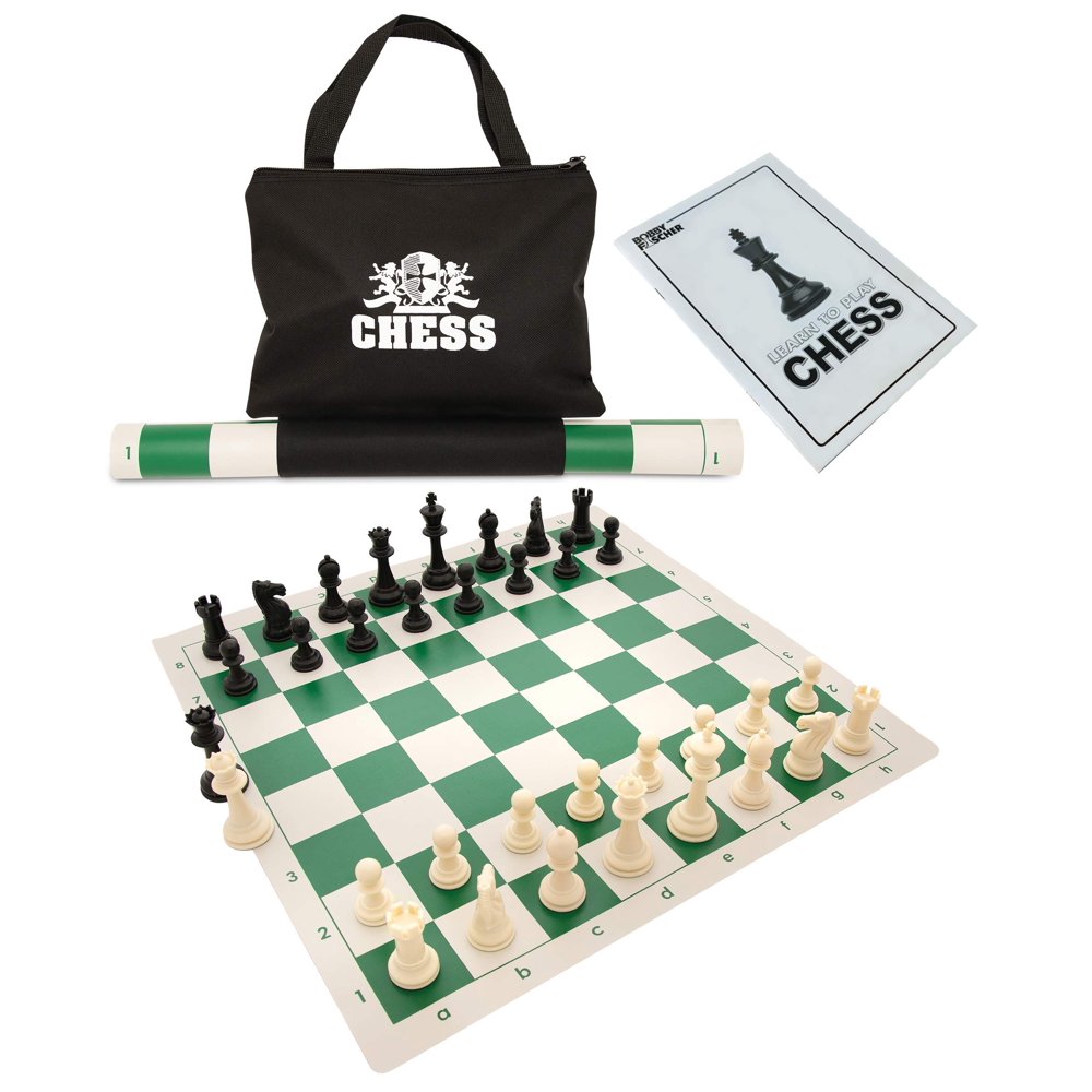 WE Games Best Value Tournament Chess Set 20 inch Vinyl Chessboard