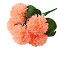 thumbnail image 1 of Ramo de flores artificiales de 5 cabezas, ceremonia de fiesta de boda, decoración floral, tela de seda, flor falsa con hojas, champán oscuro Eigraketly HA6561-09B, 1 of 6