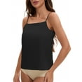 thumbnail image 4 of INSPIRE CHIC 3 Choise for Women's Square or V Neck Cami Vest Wide Strap Light Loose Fit Sleeveless Tank Camisole M Black Y3, 4 of 5