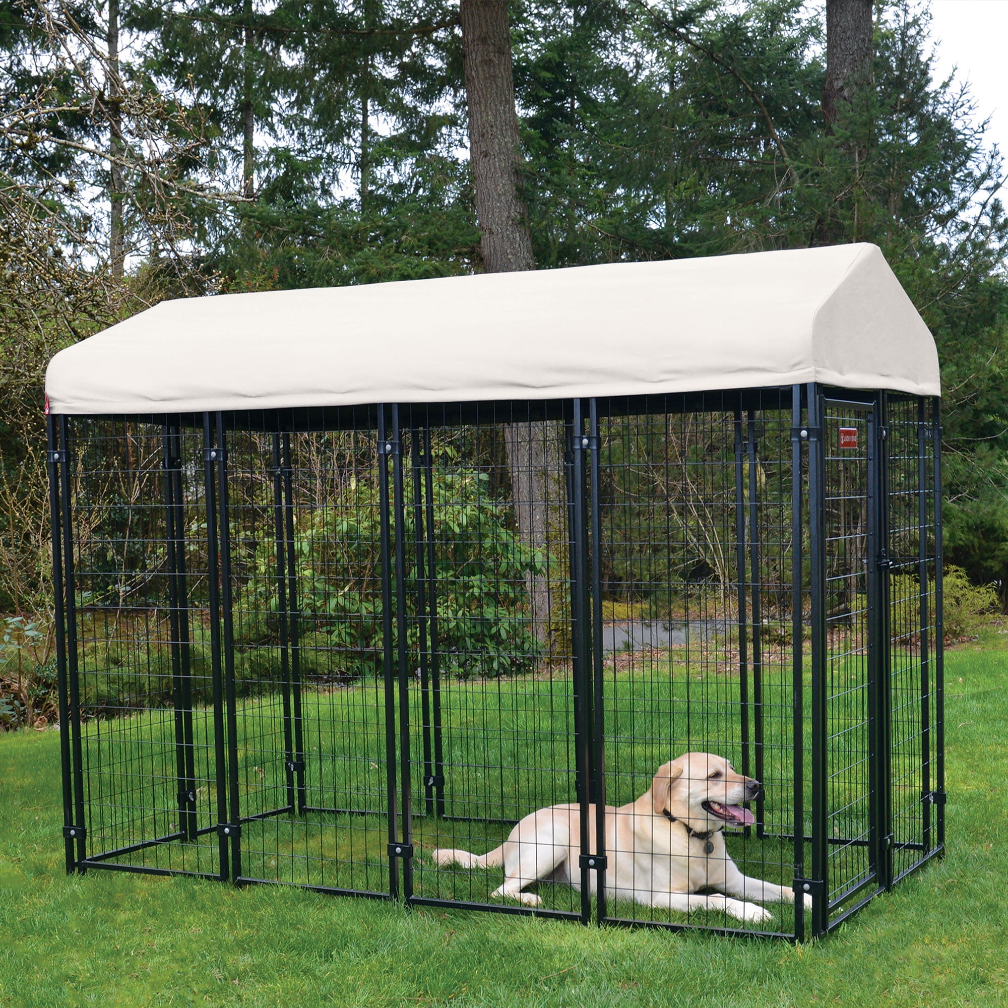 Lucky Dog STAY Series 4 x 8 x 6 Foot Roofed Steel Frame Villa Dog Kennel