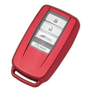 TANGSEN Smart Key Fob Case Red TPU Protective Cover for Acura ILX MDX RDX RLX TLX 3 4 Button Keyless Entry Remote