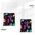 thumbnail image 3 of YFYANG Reusable Cotton Canvas Tote Shopping Bag, Black Geometric Abstract Doodles Washable Portable Grocery Bag for Daily Travel, 3 of 8