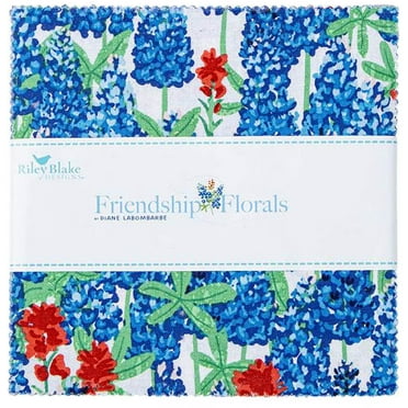 Friendship Florals Riley Blake Stacker by Diane Labombarbe; 42 - 5" Precut Fabric Quilt Squares