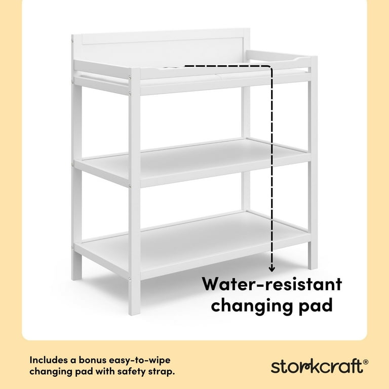 Storkcraft Alpine Infant Changing Table with Changing Pad, White