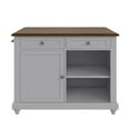 Kelsey Kitchen Island with 2 Stools and Drawers, Gray