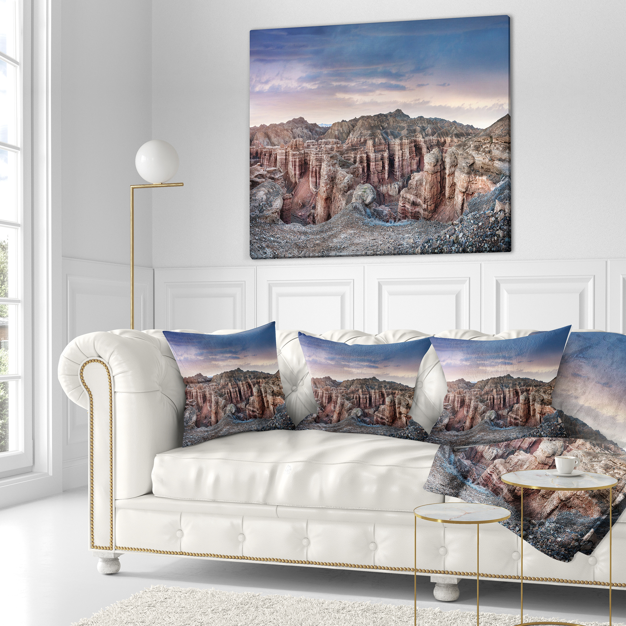 Designart Charyn Canyon In Kazakhstan - Landscape Printed Throw Pillow - 16x16