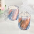 thumbnail image 2 of Yayeee 2 Pack Qtip Holder Bathroom Cotton Swab Canister with Lid Clear Dispenser Set, Abstract Blue, 2 of 6