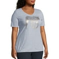 thumbnail image 5 of Just My Size Women's Plus Size Graphic Short Sleeve V-neck Tee, 5 of 5