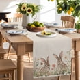 thumbnail image 3 of Burlap Table Runner 90 Inches Long,Easter Rabbit on Vintage Linen Non-Slip Kitchen Table Runners for Dining Room Everyday Use Party Table Decorations Flowers Bunnies Butterfly, 3 of 9